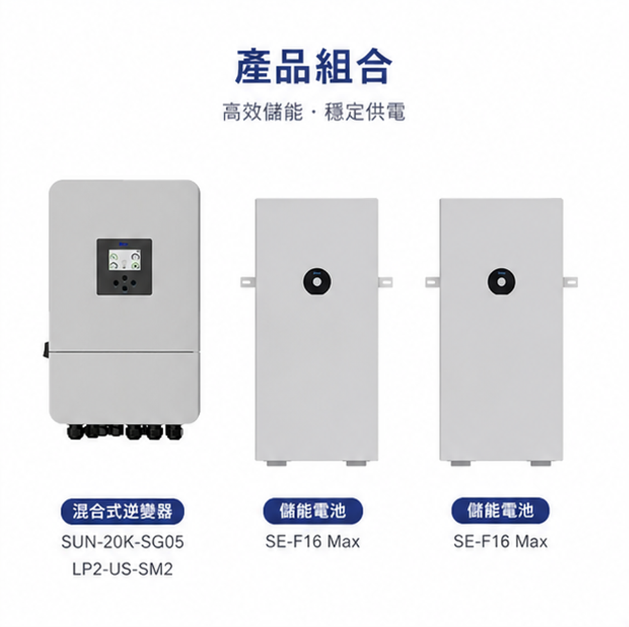 Deye 12KW主機 + 32度電 儲能