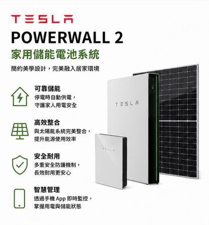 一套Powerwall + Gateway + 光電4KW