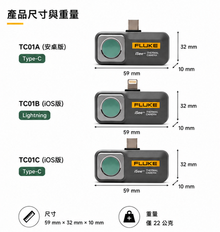 FLUKE TC01A/TC01B/TC01C 手機型熱影像儀