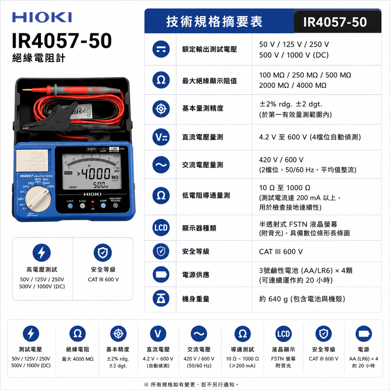 HIOKI IR4057-50 數位型高阻計