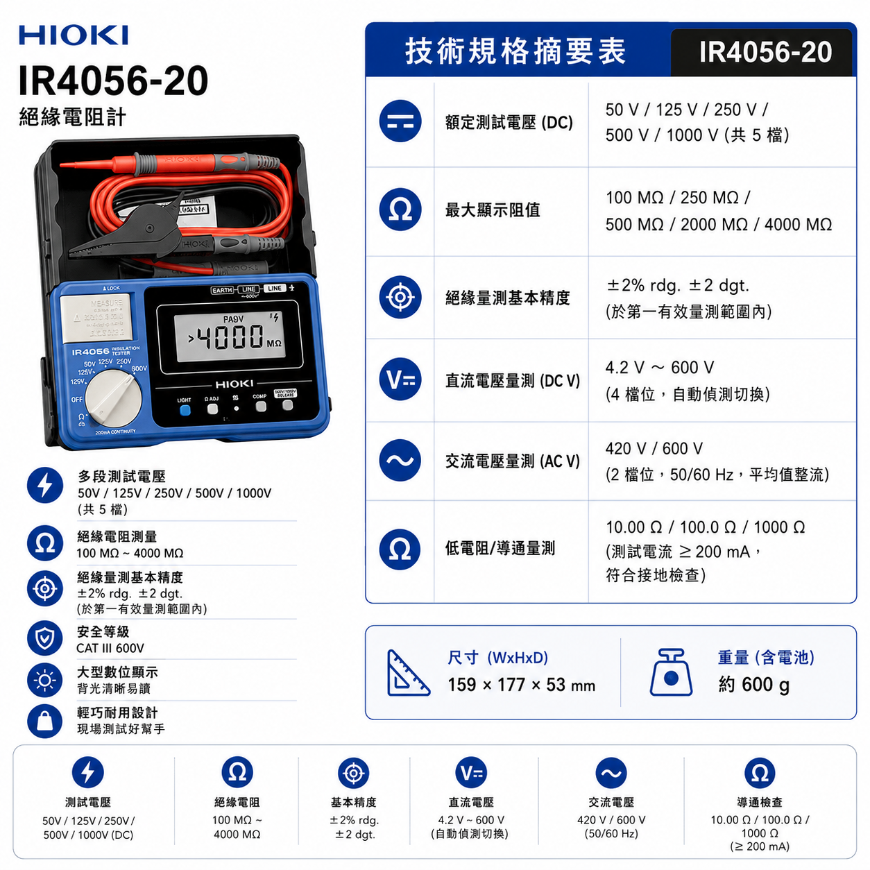 HIOKI IR4056-20 絕緣高阻計