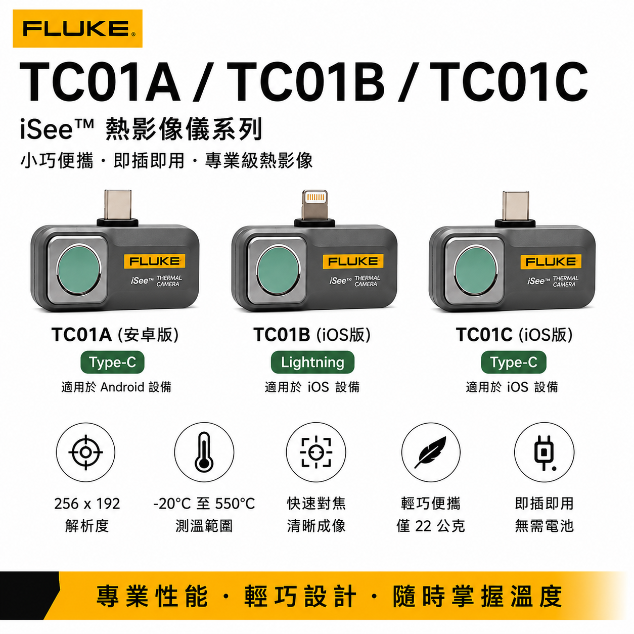 FLUKE TC01A/TC01B/TC01C 手機型熱影像儀