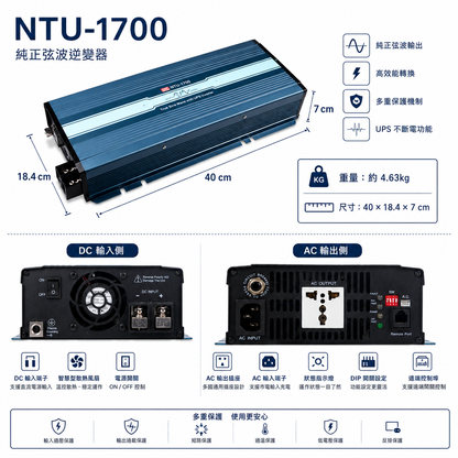 明緯 NTU-1700 純正弦玻逆變器 1700W