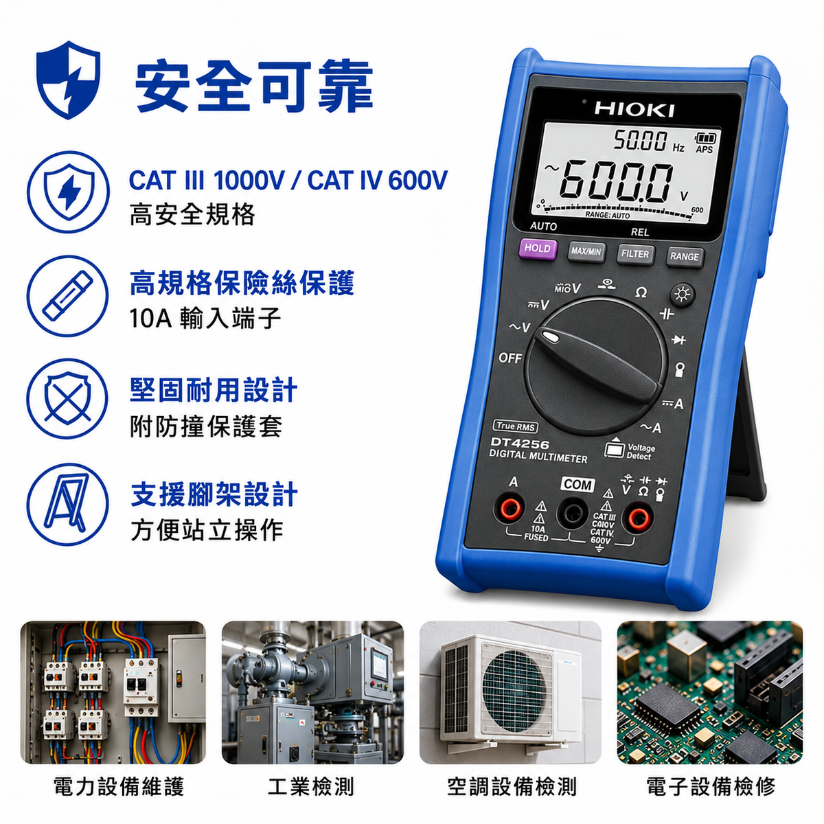 HIOKI DT4256 真有效值數位萬用電表 10A