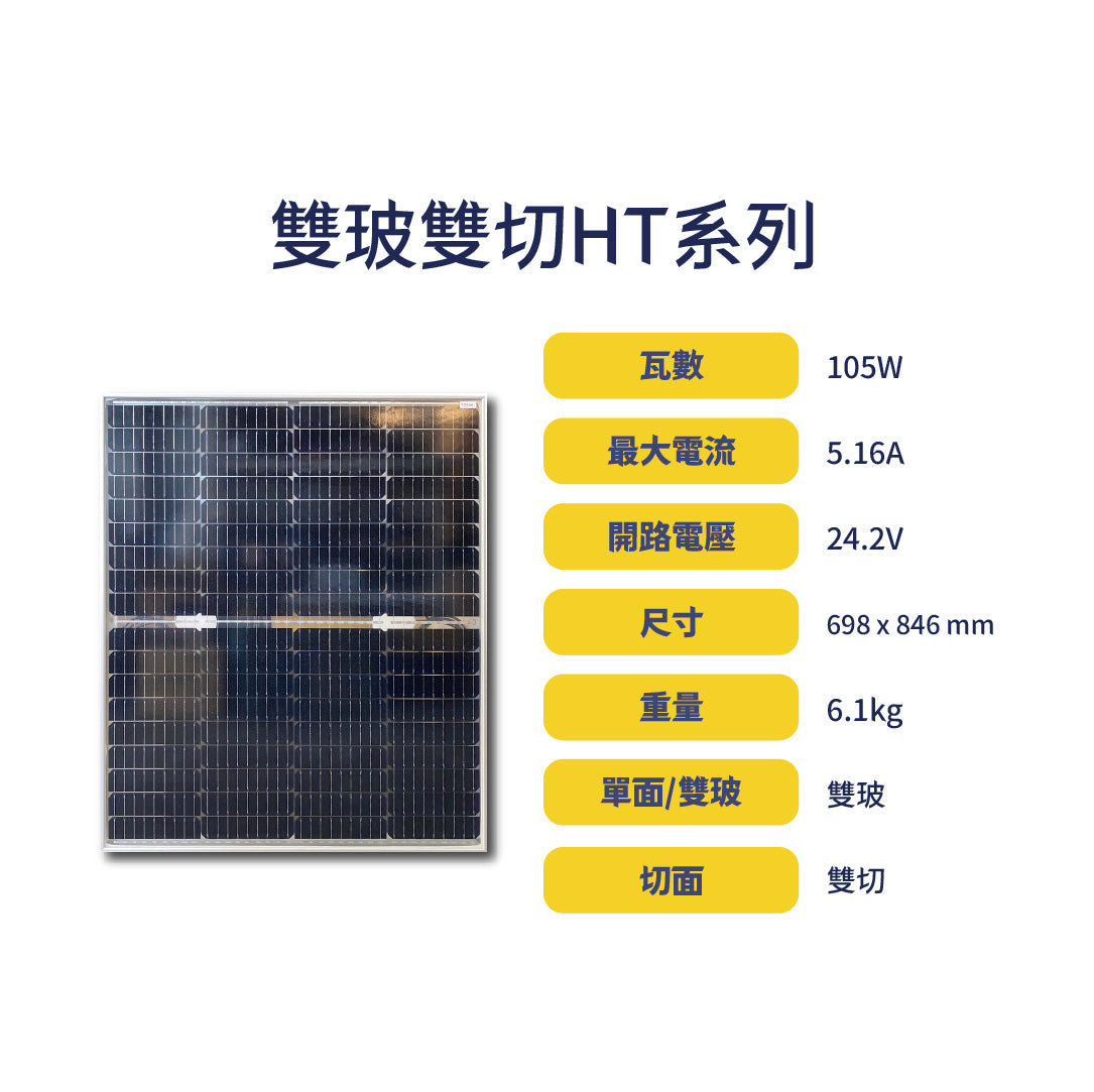 雙玻雙切HT系列太陽能板